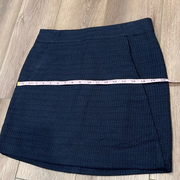 NWT LOFT Navy Blue Woven Sweater Skirt Size 4 Pockets Tweed Career Office - Picture 7 of 16